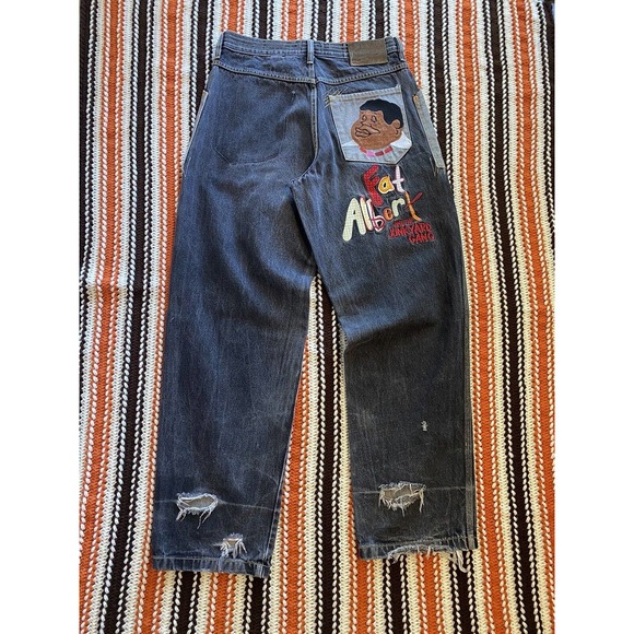 Vintage Platinum FUBU Fat Albert And The Junkyard Gang Denim Mens Pants 30x32 - Picture 6 of 10